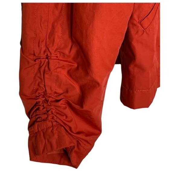 Coldwater Creek Orange Button Front Jacket XS Ruched Sleeve Fall Coat - Picture 5 of 7